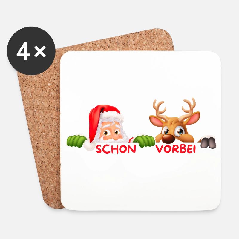 Schon Vorbei Weihnachtduo - Untersetzer (4er-Set) - Weiß