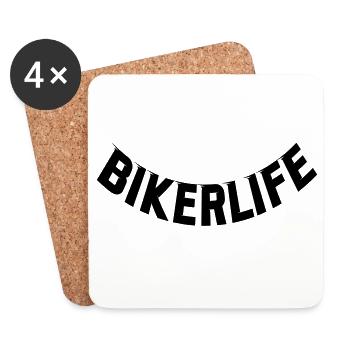 Bikerlife_ _cool - Coasters (set of 4) - white - Front