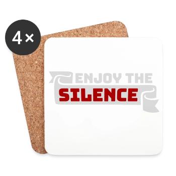 Enjoy The Silence Spruch Ruhe Stille Introvertiert - Untersetzer (4er-Set) - Weiß - Vorne