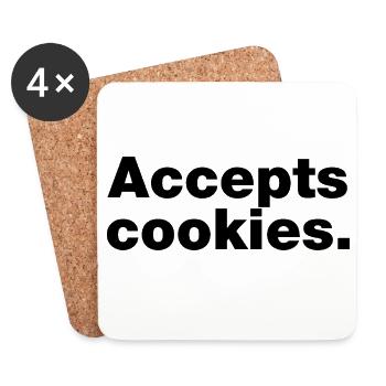 Accepte les cookies - Dessous de verre (lot de 4) - blanc - Devant