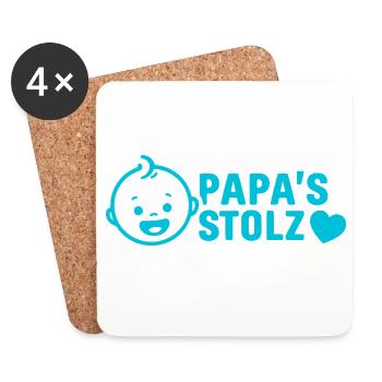 Cadeau de papa naissance de papa de la Fierté de Papa de Bébé Conception de Bébé - Dessous de verre (lot de 4) - blanc - Devant
