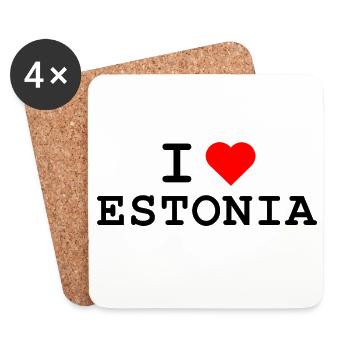 Ich liebe Estland - I love Estonia - Untersetzer (4er-Set) - Weiß - Vorne