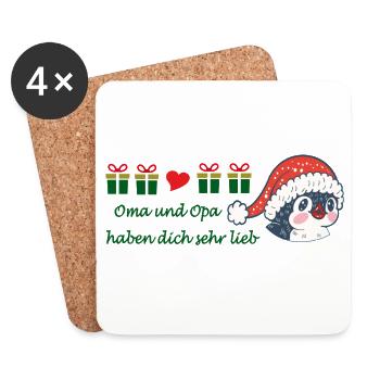 Christmas greetings grandma and grandpa - Coasters (set of 4) - white - Front