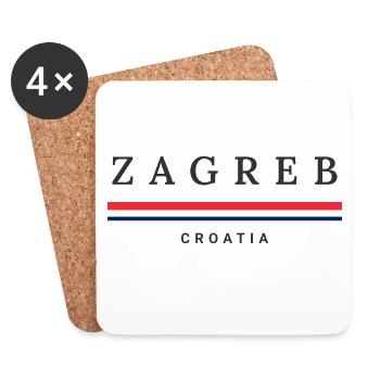 Zagreb City Croatia - Coasters (set of 4) - white - Front