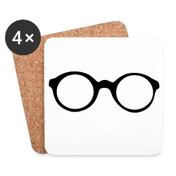 glasses - Coasters (set of 4) - white - Front