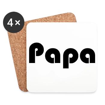PAPA. VATERTAG. FROHER VATERTAG. ALLES GUTE ZUM GEBURTSTAG. - Untersetzer (4er-Set) - Weiß - Vorne