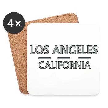 Lignes de Los Angeles Californie - Dessous de verre (lot de 4) - blanc - Devant