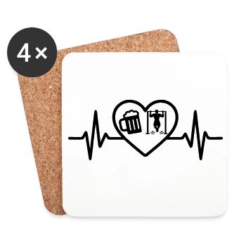 Bière d’entraînement Heart Street - Dessous de verre (lot de 4) - blanc - Devant