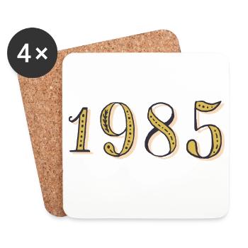 1985 Vintage 1985 Geburtstagsgeschenk - Untersetzer (4er-Set) - Weiß - Vorne