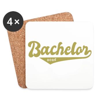 Bachelor 2026 Abschluss Promotion Sponsion - Untersetzer (4er-Set) - Weiß - Vorne