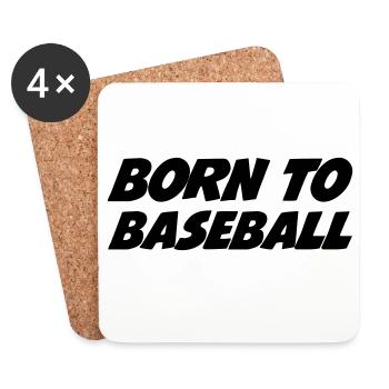 Born to Baseball - Coasters (set of 4) - white - Front