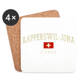 Rapperswil Jona Schweizer Flagge - Untersetzer (4er-Set) - Weiß - Vorne
