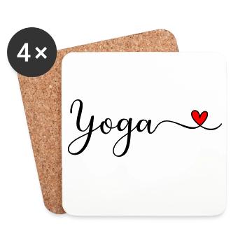 Yoga - Untersetzer (4er-Set) - Weiß - Vorne