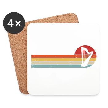 Harp Harpist Harpist Retro Harps - Coasters (set of 4) - white - Front