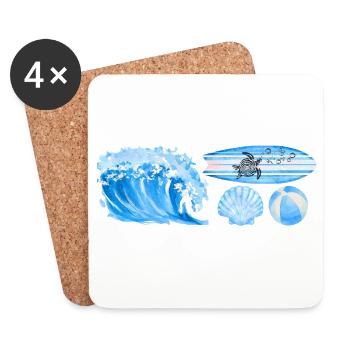 Ocean Vibe - Coasters (set of 4) - white - Front