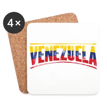 Venezuela in Tricolor Font - Coasters (set of 4) - white - Front