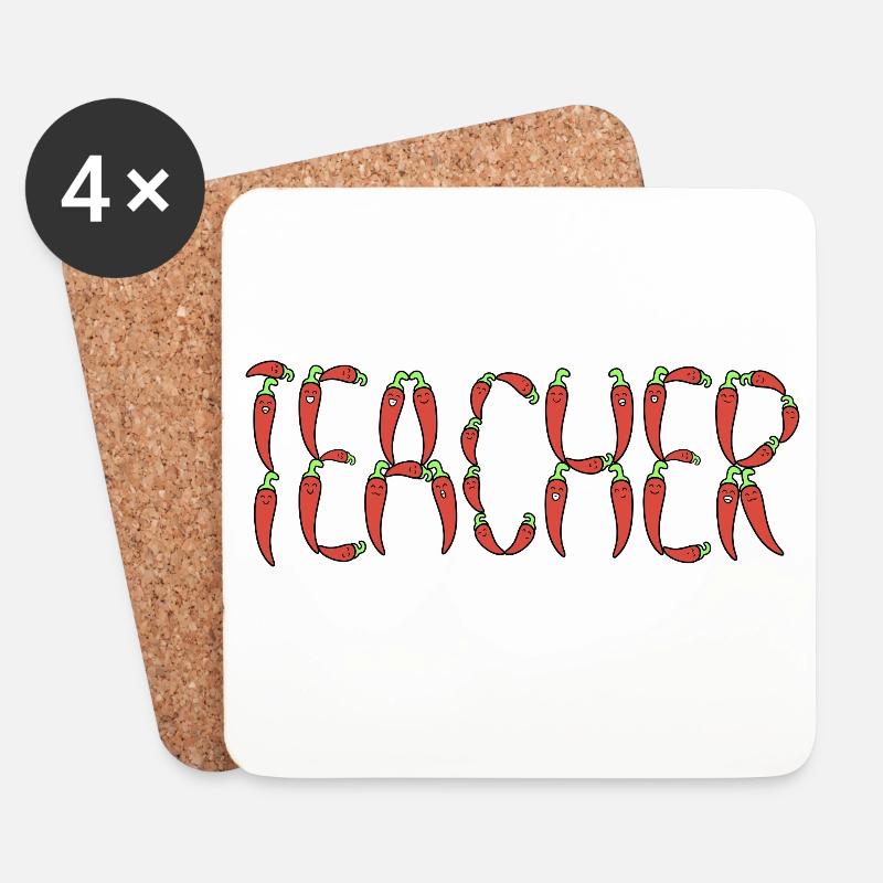 Chili teacher - Coasters (set of 4) - white