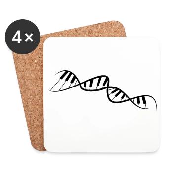 Musik Klavier Dna Piano Musikinstrument - Untersetzer (4er-Set) - Weiß - Vorne