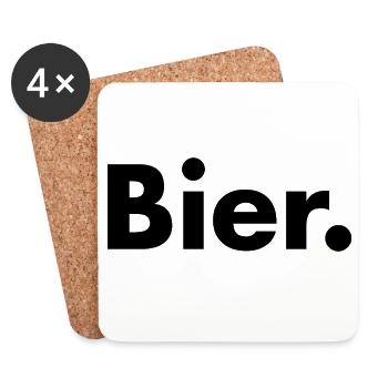 Bier. - Untersetzer (4er-Set) - Weiß - Vorne