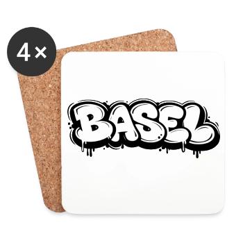 Graffiti de la bulle de Bâle - Dessous de verre (lot de 4) - blanc - Devant