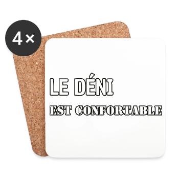 Le déni est confortable. - Dessous de verre (lot de 4) - blanc - Devant