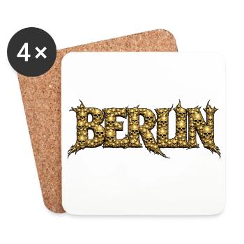 Fontaine métallique du crâne de Berlin - Dessous de verre (lot de 4) - blanc - Devant