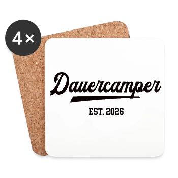 Campeur de longue durée 2026 Camper Camping de longue durée Camping de longue durée - Dessous de verre (lot de 4) - blanc - Devant