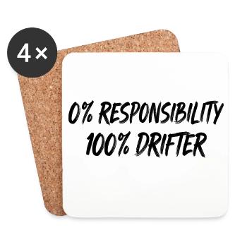 0 % Responsabilité 100 % Vagabond - Dessous de verre (lot de 4) - blanc - Devant