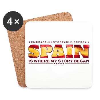 Spanien ist der Ort, an dem meine Geschichte begann - Untersetzer (4er-Set) - Weiß - Vorne