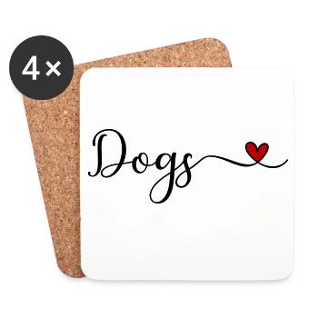 Chien - Dessous de verre (lot de 4) - blanc - Devant