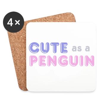Cute as a Penguin - Untersetzer (4er-Set) - Weiß - Vorne