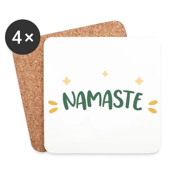 Namaste Yogi Vert Doux - Dessous de verre (lot de 4) - blanc - Devant