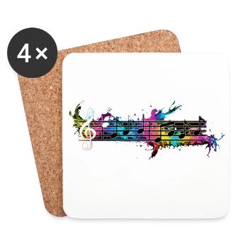 Colorful Notes - Coasters (set of 4) - white - Front