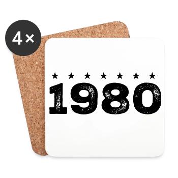 Made in 1980 - Coasters (set of 4) - white - Front