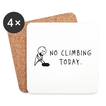 No Climbing Today – Bouldern Kletter Spruch - Untersetzer (4er-Set) - Weiß - Vorne