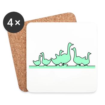Enten Gänse - Untersetzer (4er-Set) - Weiß - Vorne