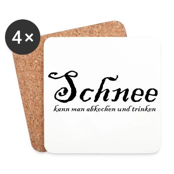 Schnee kann man abkochen und trinken - Untersetzer (4er-Set) - Weiß - Vorne