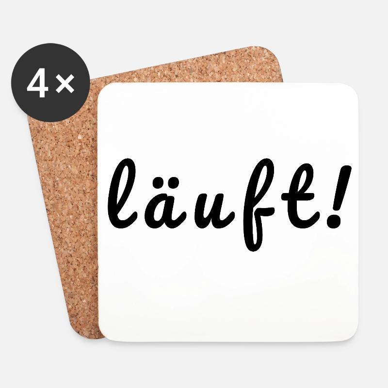 läuft! - Untersetzer (4er-Set) - Weiß