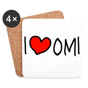 Ich liebe Oma  - Untersetzer (4er-Set) - Weiß - Vorne