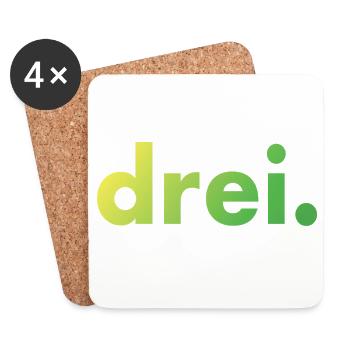 3. Geburtstag Kindergeburtstag Drei - Untersetzer (4er-Set) - Weiß - Vorne