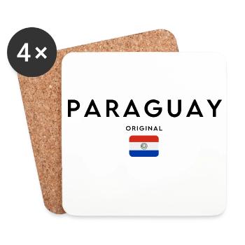 Paraguayan pride, minimalist sleek design - Coasters (set of 4) - white - Front