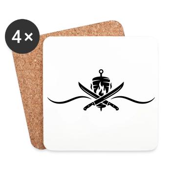 Döner Skewer Kebab - Dessous de verre (lot de 4) - blanc - Devant