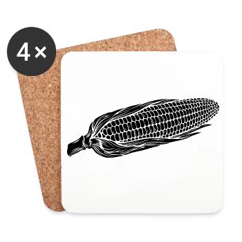 Corn on Cob Silhouette - Coasters (set of 4) - white - Front
