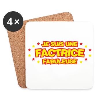 Je suis une factrice fabuleuse humour femme - Dessous de verre (lot de 4) - blanc - Devant