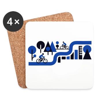 Beautiful bike ride landscape - Coasters (set of 4) - white - Front