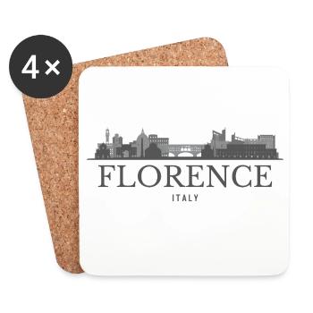 Florence skyline Italy, Florence silhouette - Coasters (set of 4) - white - Front