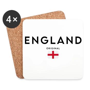 Flagge Englands, elegantes minimalistisches Design - Untersetzer (4er-Set) - Weiß - Vorne
