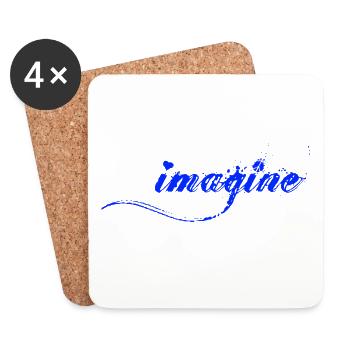 Imagine there is Peace and Love, Schrift - Untersetzer (4er-Set) - Weiß - Vorne