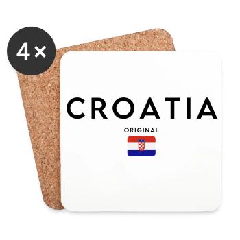 Kroatien-Flagge, elegantes minimalistisches Design - Untersetzer (4er-Set) - Weiß - Vorne
