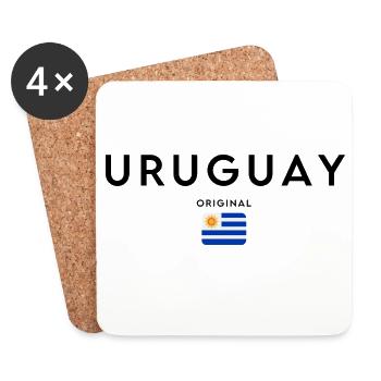Uruguayan pride, minimalist sleek design - Coasters (set of 4) - white - Front